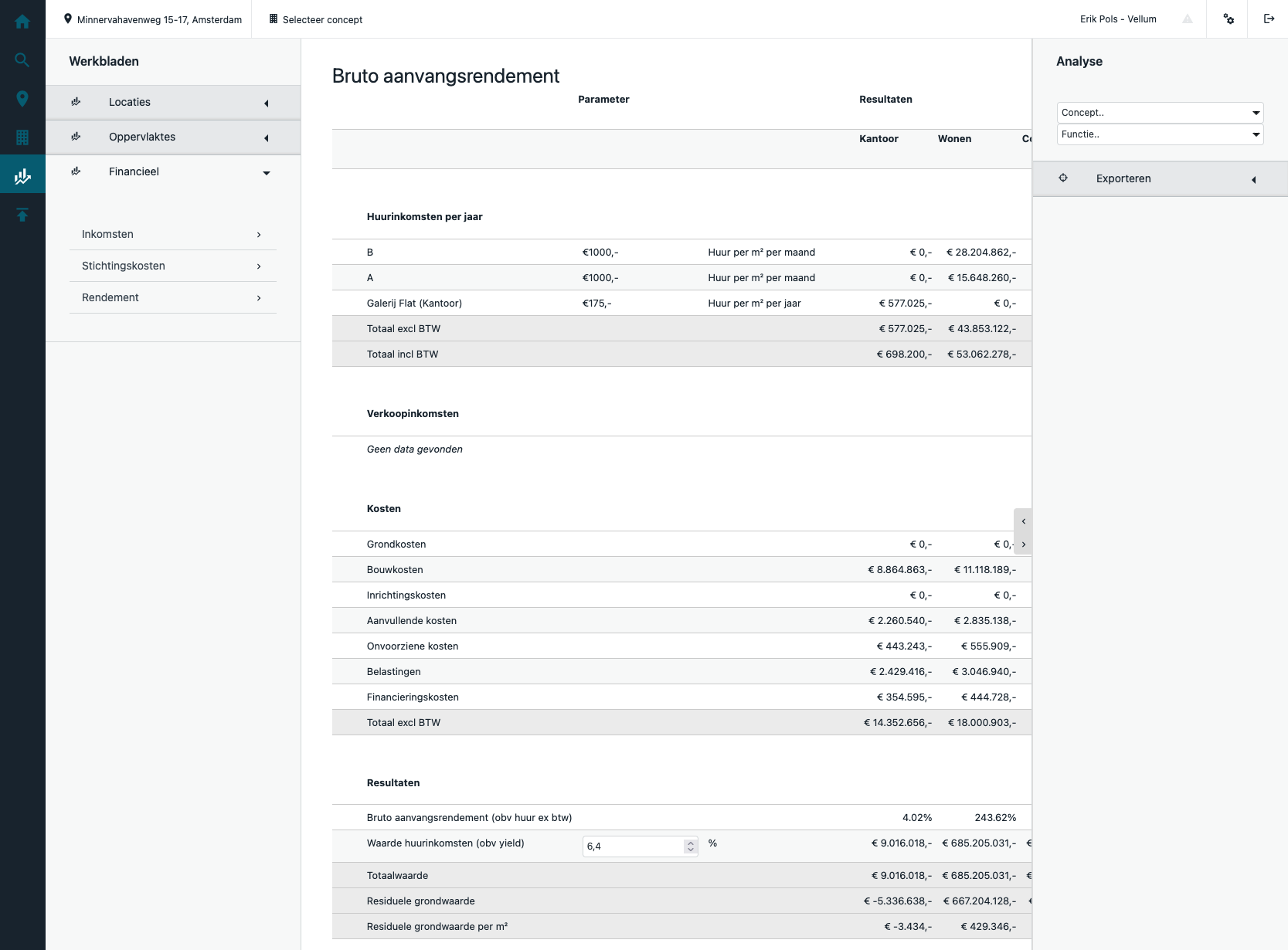Screenshot van Werkbladen